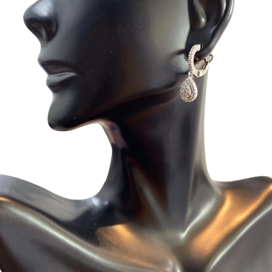 Gorgeous White Gold .25ctw Pear Shaped Diamond Drop Earrings