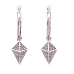 Load image into Gallery viewer, Stunning White Gold Triangle Diamond Drop Earrings

