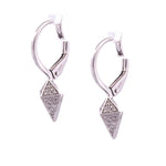Load image into Gallery viewer, Stunning White Gold Triangle Diamond Drop Earrings
