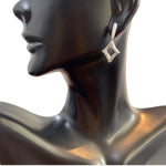 Load image into Gallery viewer, Elegant 10K White Gold Dangle Dover Diamond Earrings

