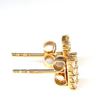 Load image into Gallery viewer, Classic 18K Yellow Gold or White Gold Round and Baguette Diamond Stud Earrings
