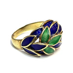 Load image into Gallery viewer, Antique 14k Yellow Gold Purple and Green Enamel Jewelry Set
