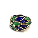 Load image into Gallery viewer, Antique 14k Yellow Gold Purple and Green Enamel Jewelry Set
