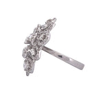 Load image into Gallery viewer, Exquisite 18k White Gold Diamond Flower-Shaped Leaf Cluster Ring
