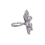 Load image into Gallery viewer, Elegant 18k White Gold Diamond Leaf Cluster Ring
