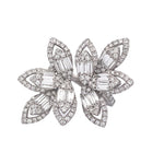 Load image into Gallery viewer, Elegant 18k White Gold Diamond Leaf Cluster Ring
