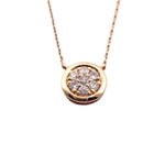 Load image into Gallery viewer, Elegant 14K Yellow Gold or White Gold Round Diamond Pendant
