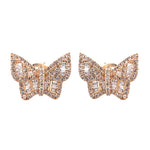 Load image into Gallery viewer, Shimmering 14k Yellow Gold or White Gold Butterfly Diamond Earrings