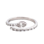 Load image into Gallery viewer, 14K Yellow Gold or White Gold Open Cuff Snake Diamond Ring