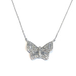 Load image into Gallery viewer, Lightweight 14k Yellow Gold or White Gold Butterfly Diamond Necklace
