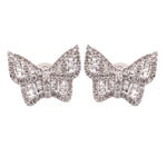Load image into Gallery viewer, Shimmering 14k Yellow Gold or White Gold Butterfly Diamond Earrings
