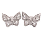 Load image into Gallery viewer, Shimmering 14k Yellow Gold or White Gold Butterfly Diamond Earrings