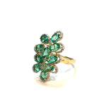 Load image into Gallery viewer, Shimmering 14k Yellow Gold Emerald Diamond Ring
