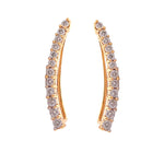 Load image into Gallery viewer, Gorgeous 14K White Gold &amp; Yellow Gold Curved Bar Diamond Ear Crawlers
