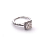 Load image into Gallery viewer, Elegant 14K White Gold GIA Certified 1ct Natural Princess Cut Diamond Halo Ring
