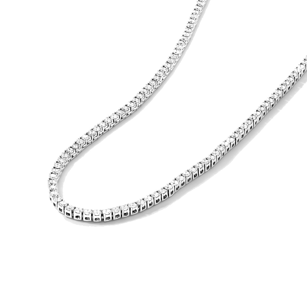 Sparkling 4.00 Carat Natural Diamond 14K Yellow Gold or White Gold Tennis Necklace