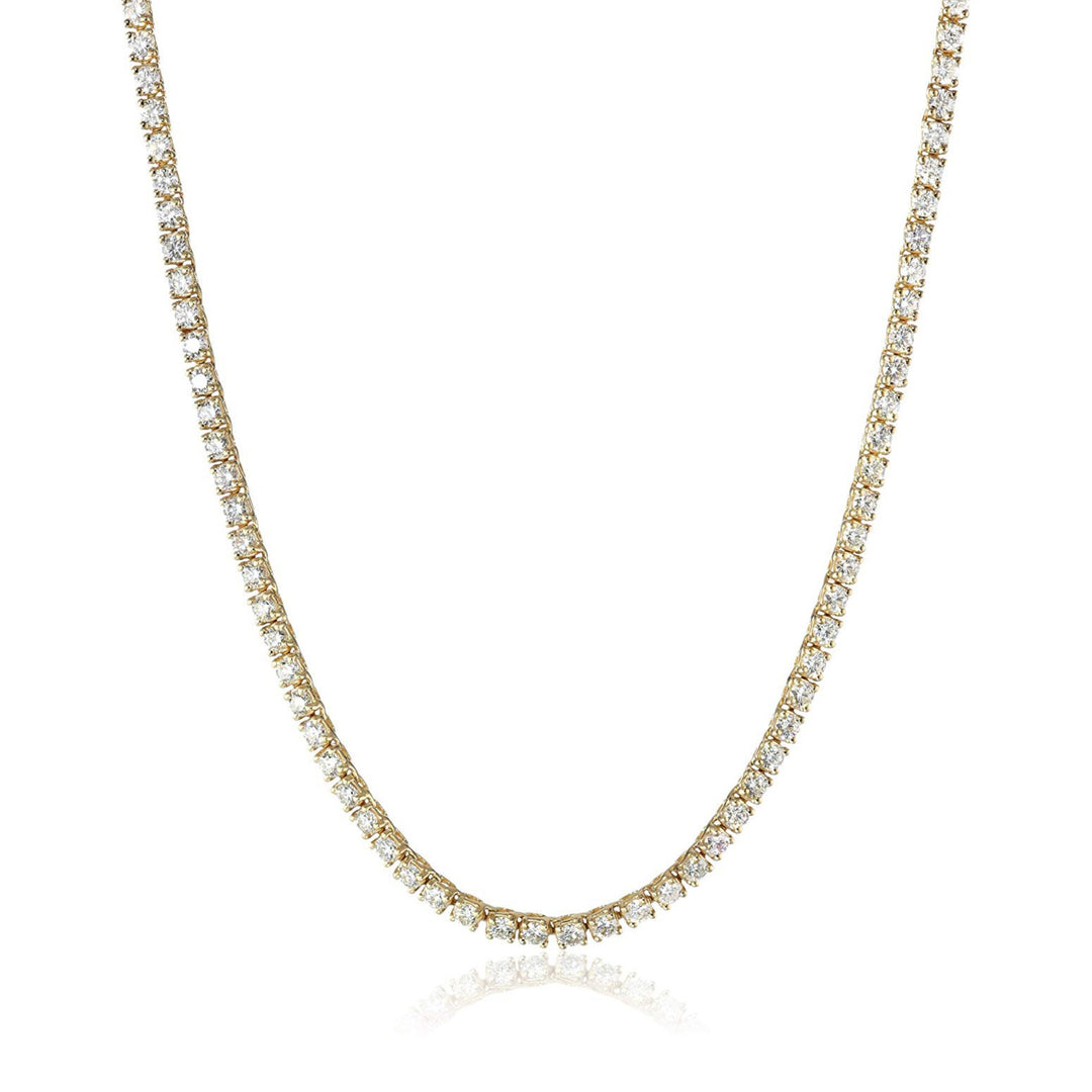 Classic 2.00 Carat Natural Diamond Tennis Necklace in 14K Yellow or White Gold
