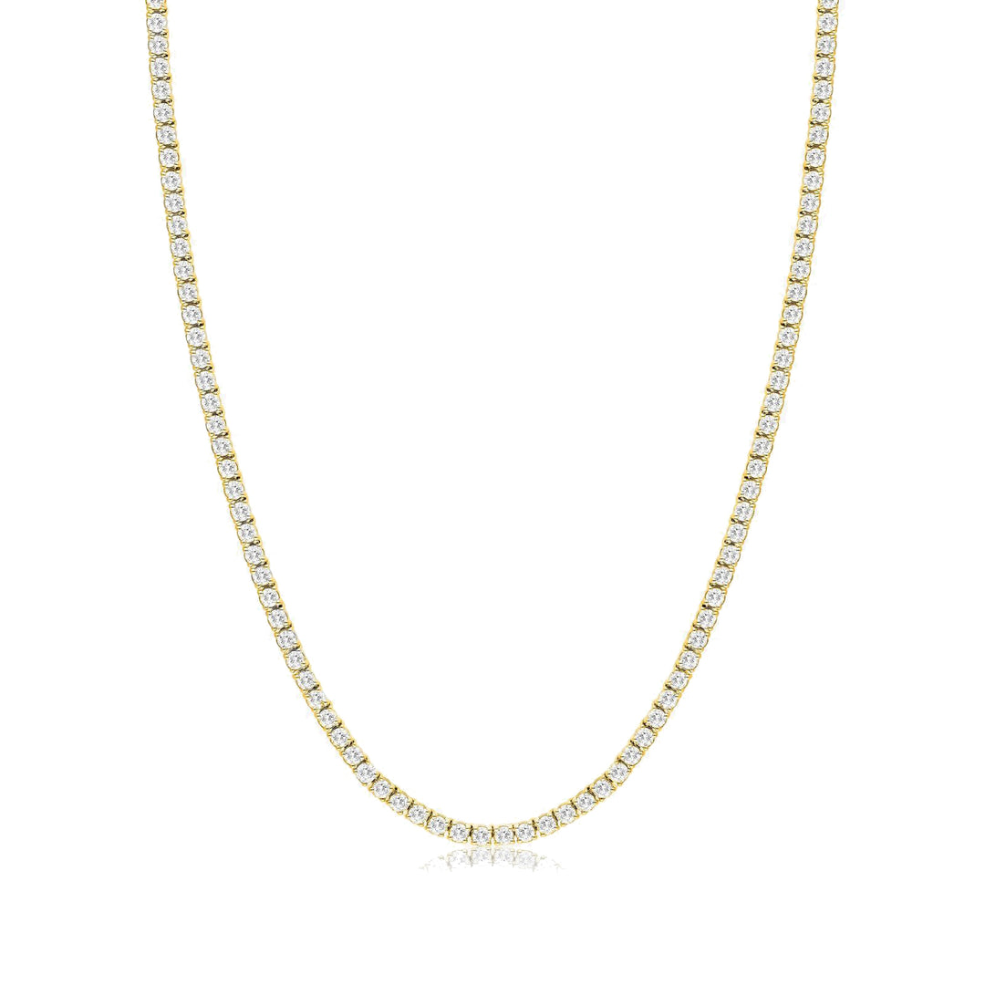 Sparkling 4.00 Carat Natural Diamond 14K Yellow Gold or White Gold Tennis Necklace