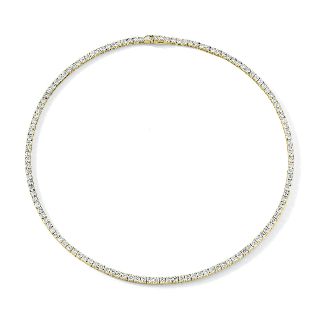 Exquisite 8.00 Carat Natural Diamond Tennis Necklace In 14K Yellow Gold or White Gold