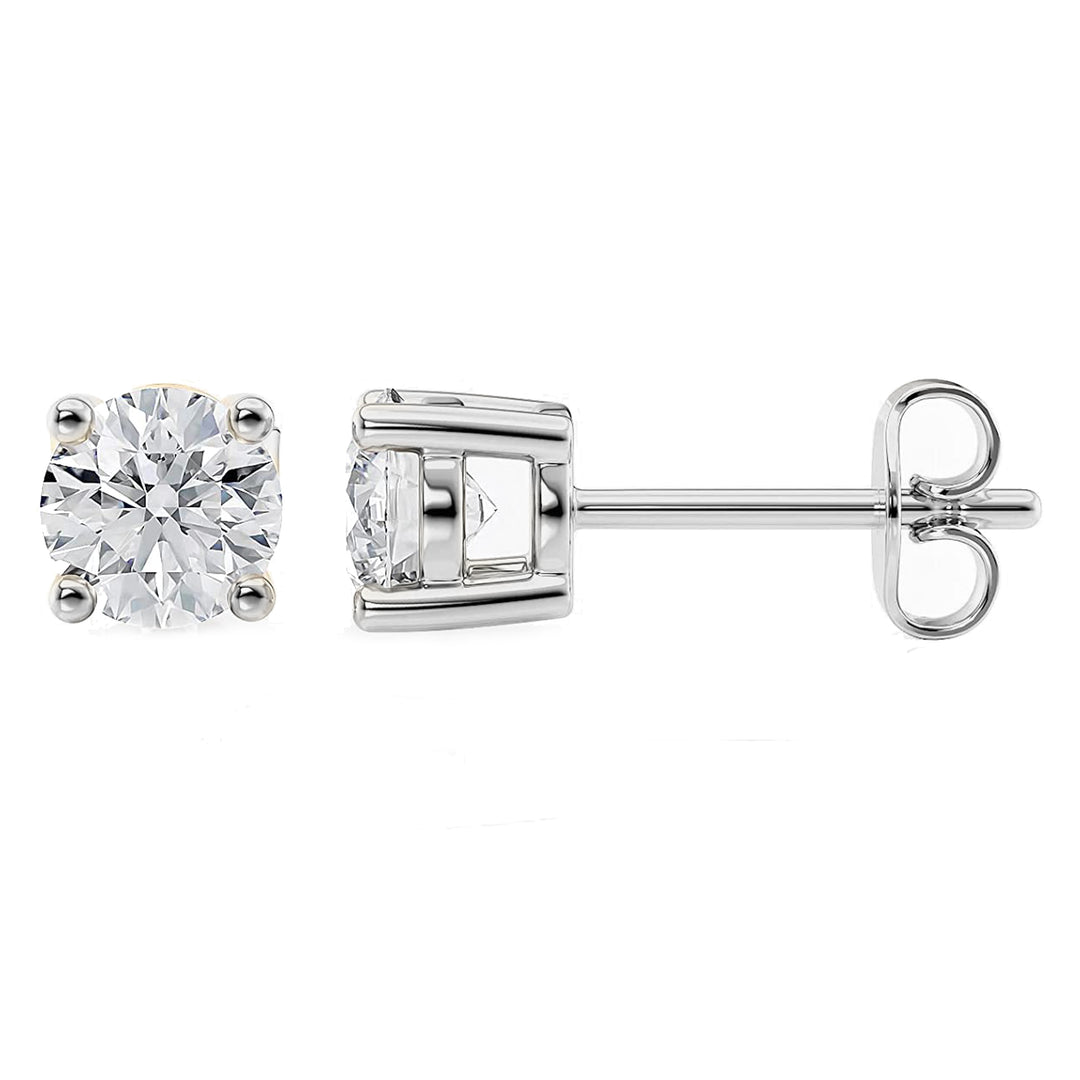 Mesmerizing 1.0 TCW Natural Round Diamond Of H-I VS Stud Earrings in Yellow Gold Or White Gold in 18/14k
