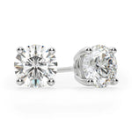 Load image into Gallery viewer, 3.0 TCW Natural Round Diamond Of F-G VS Stud Earrings in 18k/14K yellow or white Gold
