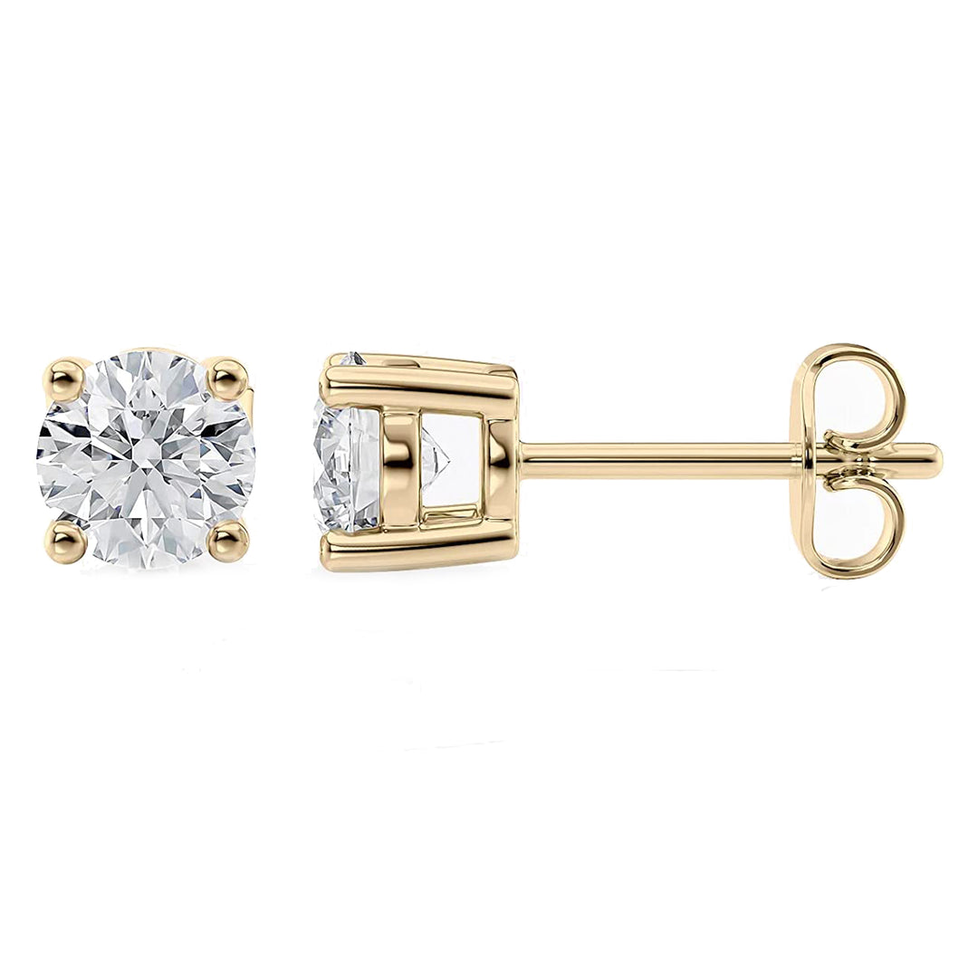 Captivating 4.0 TCW Natural H-I VS Round Diamond Stud Earrings in 18K/14K Yellow Gold or White Gold