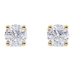 Load image into Gallery viewer, Mesmerizing 1.0 TCW Natural Round Diamond Of H-I VS Stud Earrings in Yellow Gold Or White Gold in 18/14k
