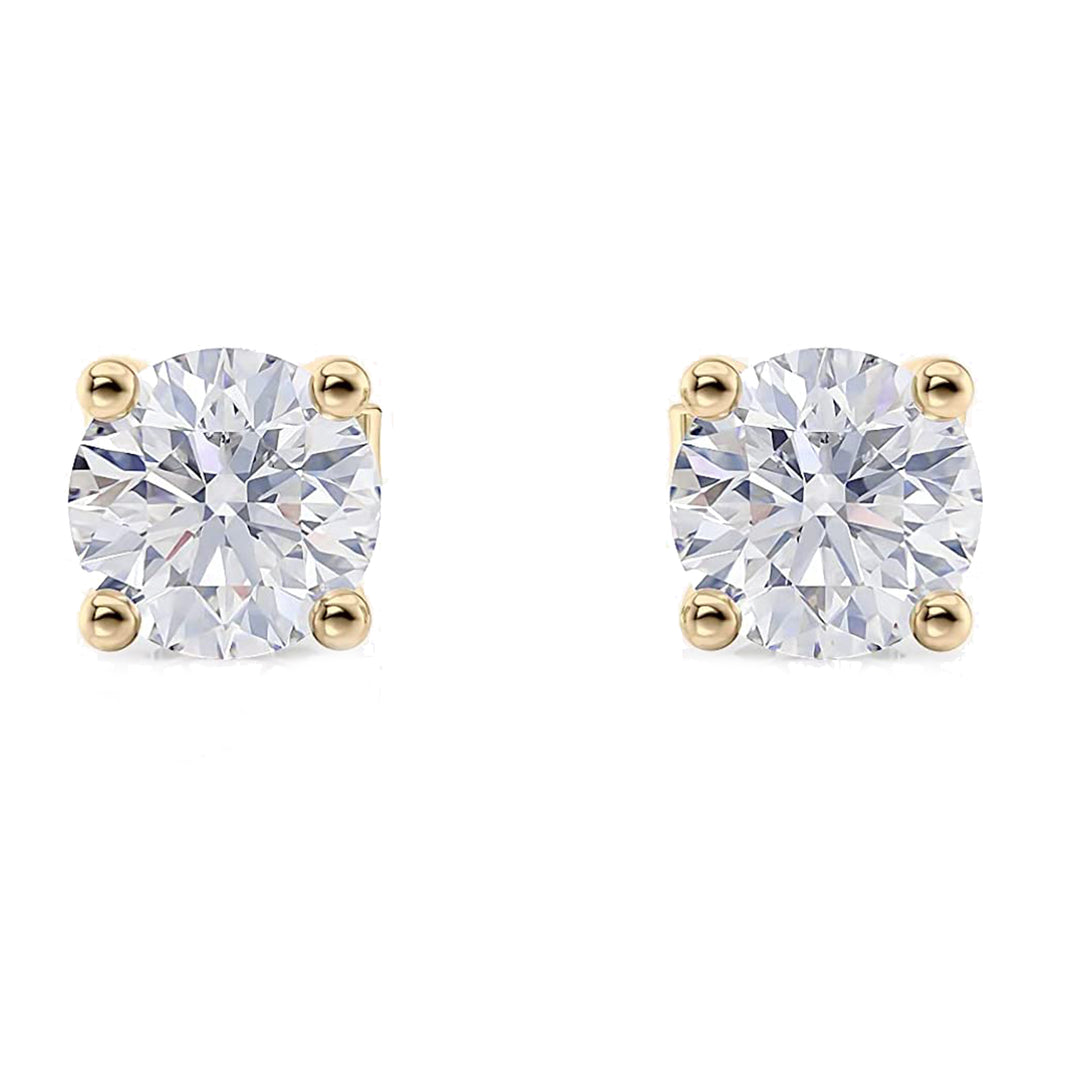 Mesmerizing 1.0 TCW Natural Round Diamond Of H-I VS Stud Earrings in Yellow Gold Or White Gold in 18/14k