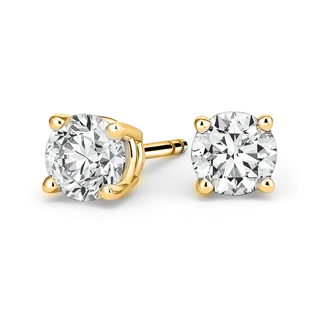 Luxurious 3.5 TCW Natural H-I VS Round Diamond Stud Earrings in 18K/14K Yellow Gold or White Gold