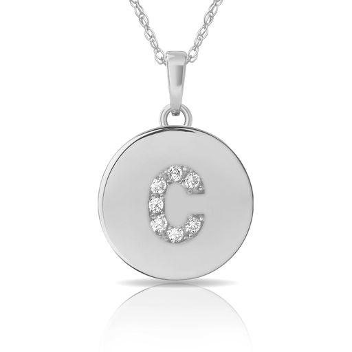 14k Gold 12mm x 18mm Disc with Initial Engraved Letter Necklace