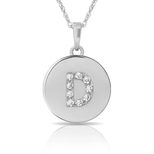 14k Gold 9mm x 12mm Disc Initial Engraved Letter Necklace