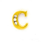 Load image into Gallery viewer, 14k Gold Classic Initial Letter Stud Post Earring