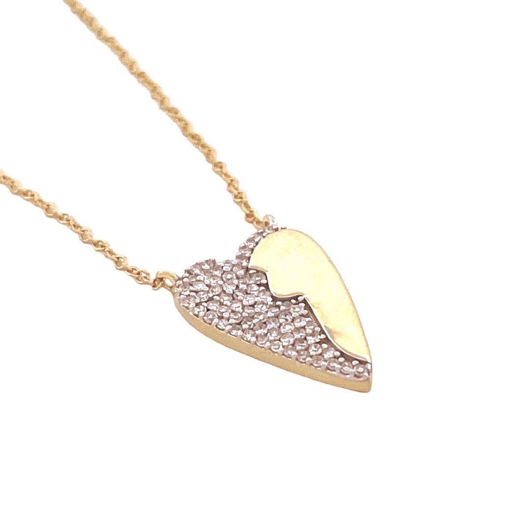 14k Yellow Gold Heart Pendant Necklace