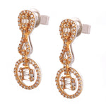 Load image into Gallery viewer, Exquisite 14k Yellow Gold and White Gold Two-Tone Diamond Earrings
