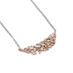 Load image into Gallery viewer, Elegant 14k Yellow Gold and White Gold Wavy Diamond Pendant Necklace

