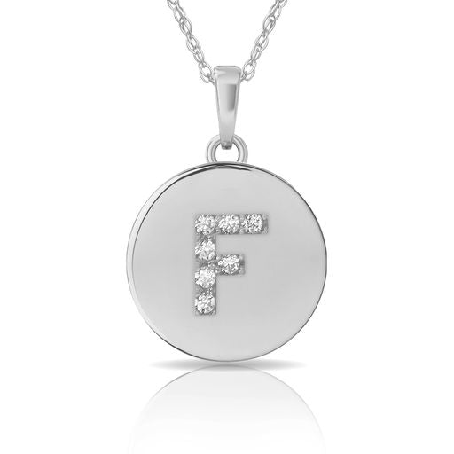14k Gold 9mm x 12mm Disc Initial Engraved Letter Necklace