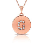 Load image into Gallery viewer, 14k Gold 12mm x 18mm Disc with Initial Engraved Letter Necklace
