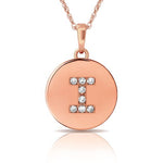 Load image into Gallery viewer, 14k Gold 9mm x 12mm Disc Initial Engraved Letter Necklace