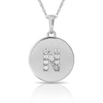 Load image into Gallery viewer, 14k Gold 12mm x 18mm Disc with Initial Engraved Letter Necklace
