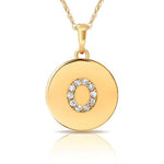 Load image into Gallery viewer, 14k Gold 9mm x 12mm Disc Initial Engraved Letter Necklace
