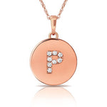 Load image into Gallery viewer, 14k Gold 12mm x 18mm Disc with Initial Engraved Letter Necklace