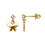 Load image into Gallery viewer, Solid 14K Yellow Gold Or White Gold Butterfly Earrings with Screwback
