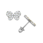 Load image into Gallery viewer, Glamorous 14K Solid Yellow Gold Or White Gold Butterfly Earrings with Screwback
