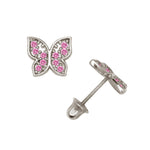 Load image into Gallery viewer, Beautiful 14K Solid Yellow Gold Or White Gold Butterfly Earrings with Screwback
