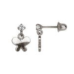 Load image into Gallery viewer, Solid 14K Yellow Gold Or White Gold Butterfly Earrings with Screwback
