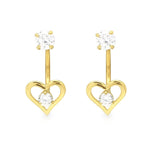Load image into Gallery viewer, Elegant 14K Yellow Gold or White Gold Heart-Shaped Dangle Telephone Earrings