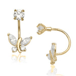 Load image into Gallery viewer, 14k Gold Butterfly Angel Wings Telephone Earrings