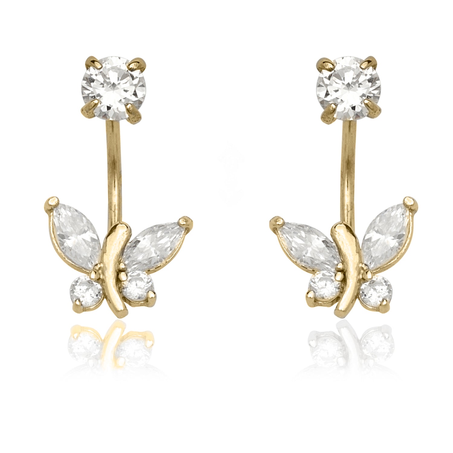 ピアス wing bling 14k Arista gold bar earrings Promotional Super Hot New Design Wing Bling 14K Gold