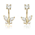 Load image into Gallery viewer, 14k Gold Butterfly Angel Wings Telephone Earrings
