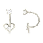 Load image into Gallery viewer, Elegant 14K Yellow Gold or White Gold Heart-Shaped Dangle Telephone Earrings